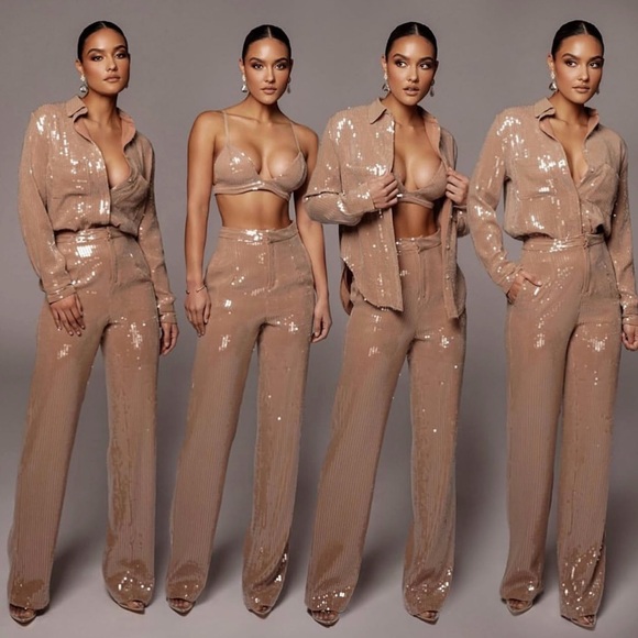 JLUXLABEL - Tan Sequin Bra - Picture 6 of 6